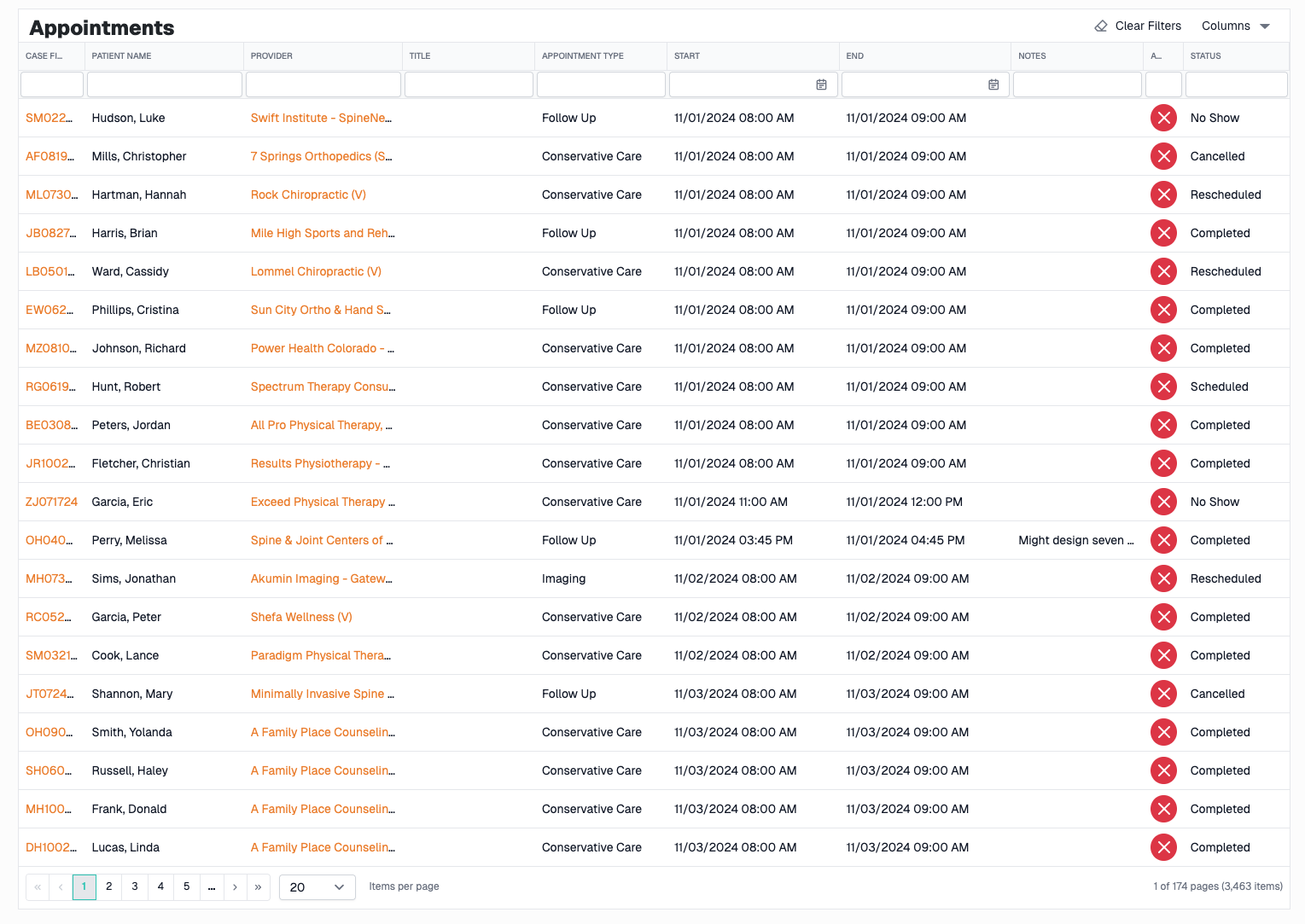 Appointments Page Overview