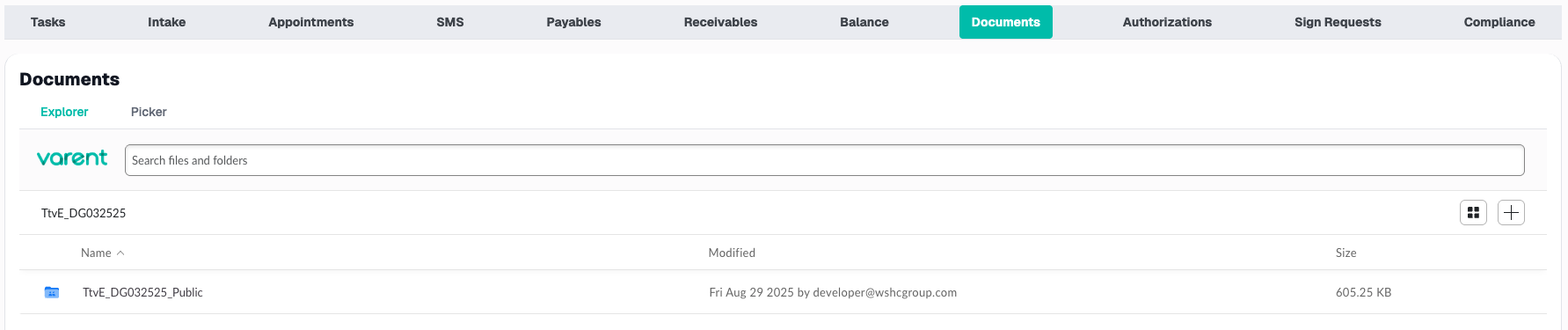 Case File Tab Documents Tab - Folders