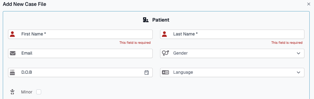 Case Files Form Optional Fields