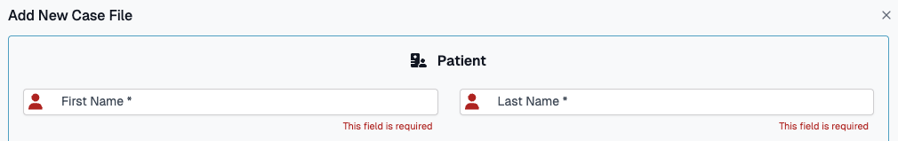 Case Files Form Required Fields