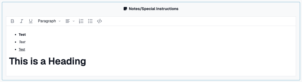 Law Firm Rich Text Editor