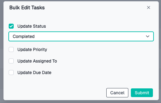 Tasks Bulk Edit Form